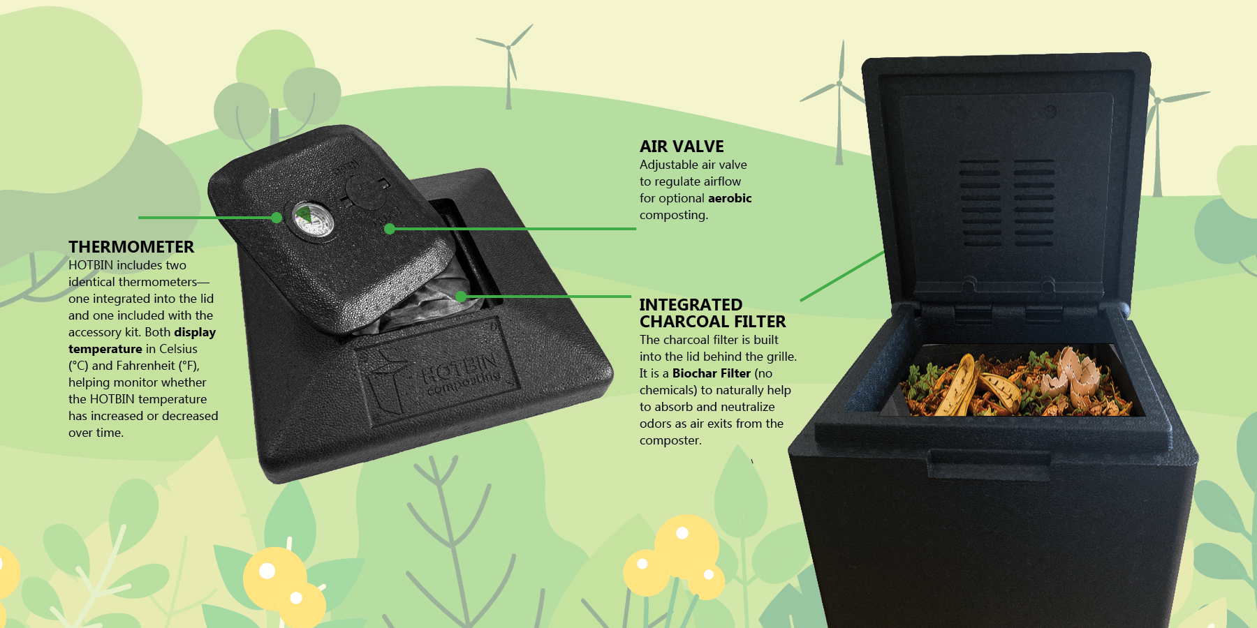 HOTBIN’s Integrated Biochar Filter: The Future of Odor-Free Composting