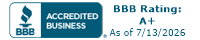 BBB Accredited Business badge with BBB Rating of A+ for HOTBIN Composting USA
